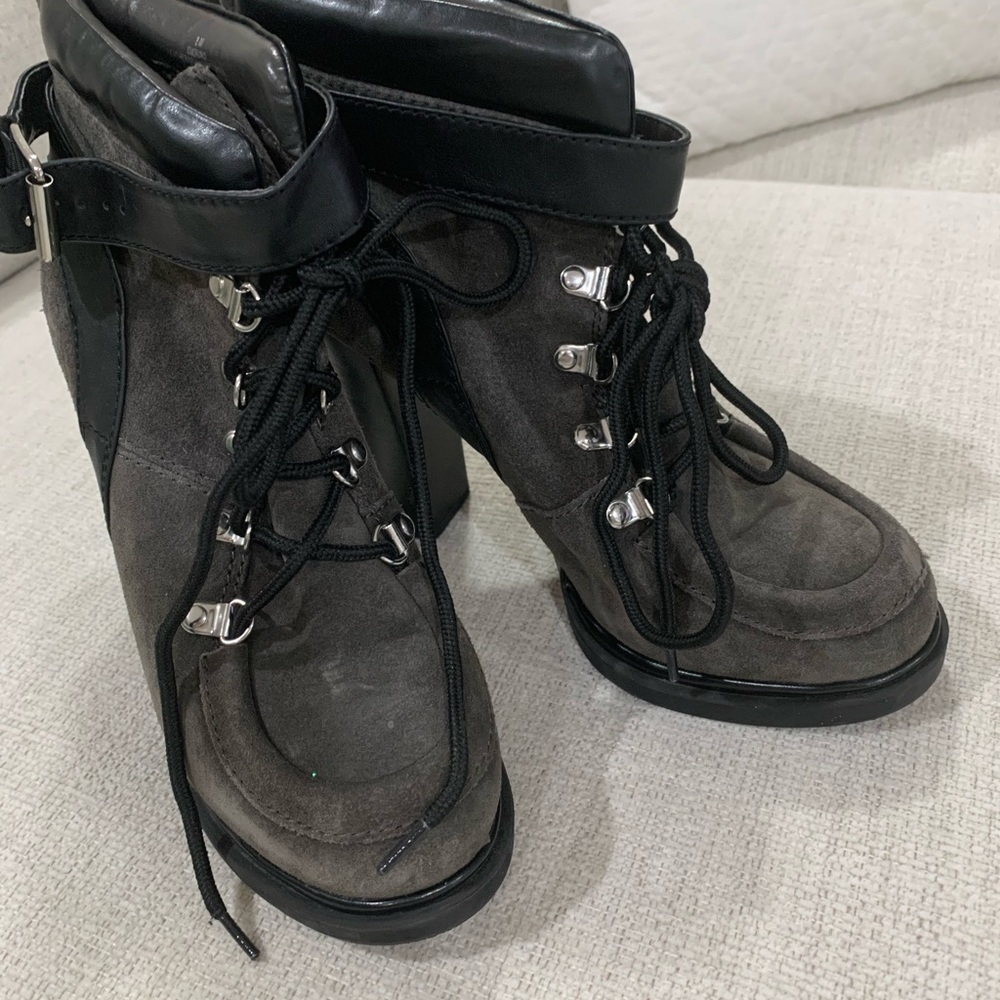 Women's Black and Gray Ankle Boots